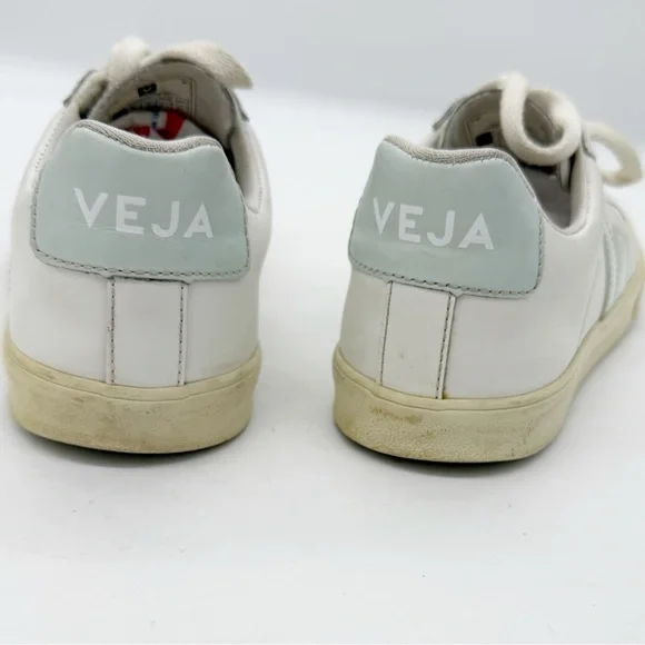 Veja Esplar Mint White Leather Sneakers Size 6 Athleisure Casual Travel Everyday - Picture 5 of 10
